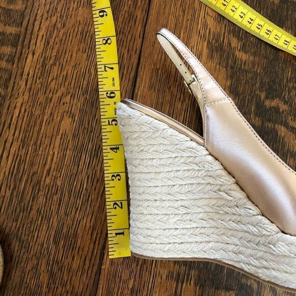 NEW Footcandy Costa Rica Rose Gold Coastal, Y2K Slingback Peep Toe Wedge - Picture 12 of 16